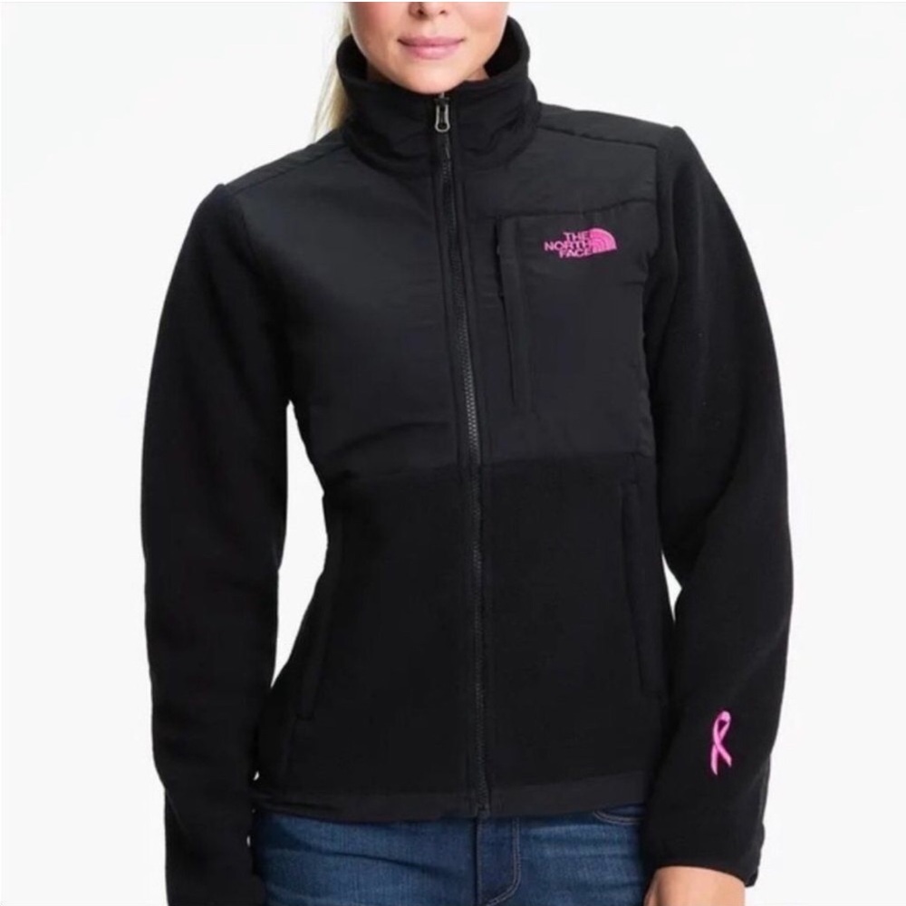 🖤🤱🏻🩷 Ltd Ed. The North Face Black NEON Hot Pink Breast Cancer Denali Jacket!